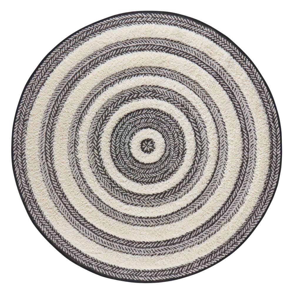 Mint Rugs Sivo-biely koberec Mint Rugs Handira Circle, ⌀ 160 cm