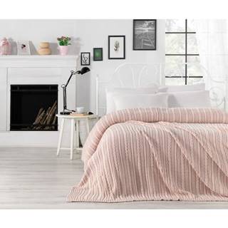 Homemania Svetloružová prikrývka cez posteľ Camila, 220 x 240 cm